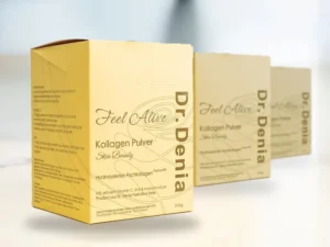 Kollagen 3er-Set von Dr. Denia: drei Packungen Kollagen Pulver, 90 Sticks