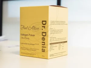 Dr. Denia Kollagen Pulver mit Peptan® Fischkollagen – Packung mit Nährwertangaben